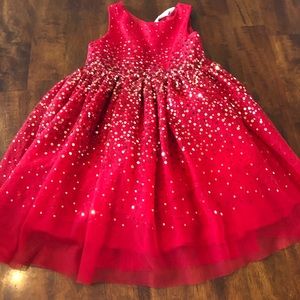 H&M Holiday dress red sleeveless sequins 4T